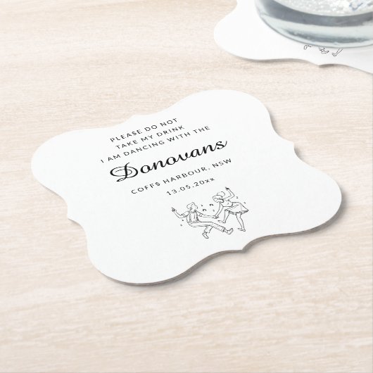 Custom Please Do Not Take My Drink Wedding  Kartonnen Onderzetters (Gekanteld)