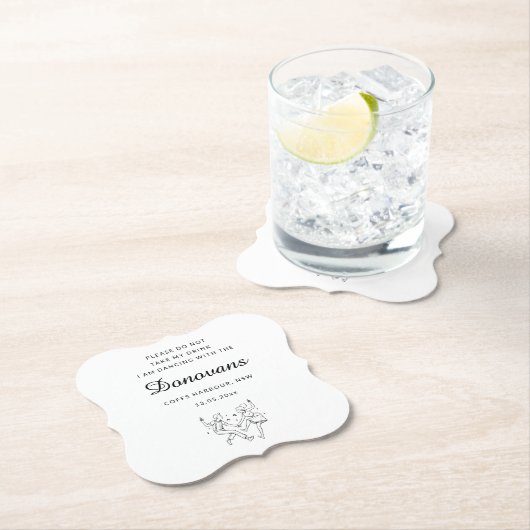 Custom Please Do Not Take My Drink Wedding  Kartonnen Onderzetters (Insitu)