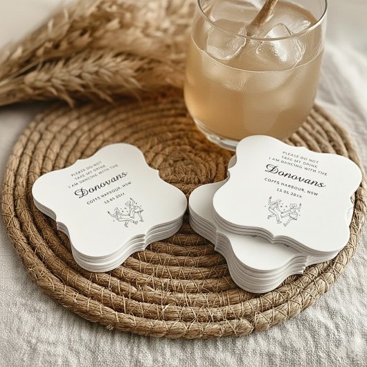Custom Please Do Not Take My Drink Wedding  Kartonnen Onderzetters