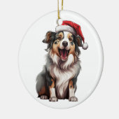 Custom Plezier Australische Herder Christmas Dog Keramisch Ornament (Links)