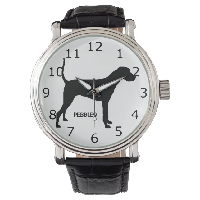 CUSTOM Plott Hond Silhouet Horloge (Voorkant)
