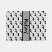 Custom Pointer Dog Silhouet Fleece Deken (Voorkant (Horizontaal))