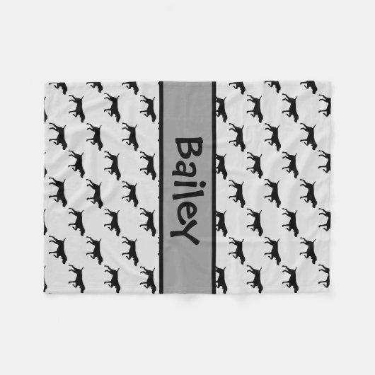 Custom Pointer Dog Silhouet Fleece Deken (Voorkant (Horizontaal))