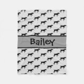 Custom Pointer Dog Silhouet Fleece Deken (Voorkant)