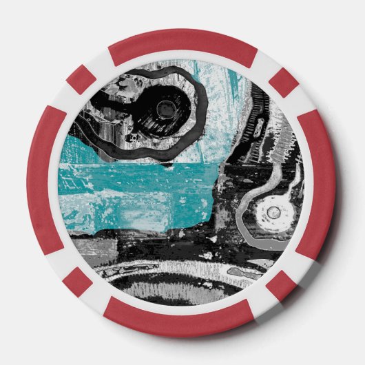 Custom Poker Chip - Surface Current Abstract Flow (Achterkant)