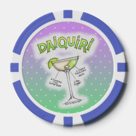 CUSTOM POKER CHIPS - DAIQUIRI RECEPT COCKTAIL ART