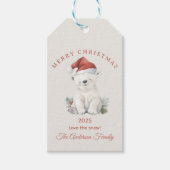 Custom Polar beer waterverf Christmas vibe cadeau Cadeaulabel (Voorkant)