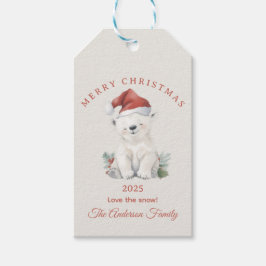 Custom Polar beer waterverf Christmas vibe cadeau Cadeaulabel