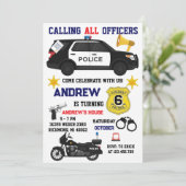 Custom Police Birthday party for kid  Kaart (Staand voorkant)