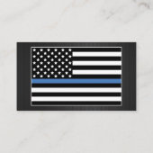 Custom Police Department Thin Blue Line Logo Visitekaartje (Achterkant)