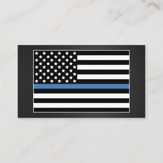 Custom Police Department Thin Blue Line Logo Visitekaartje (Achterkant)