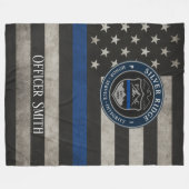Custom Police Thin Blue Line Blanket Fleece Deken (Voorkant (Horizontaal))