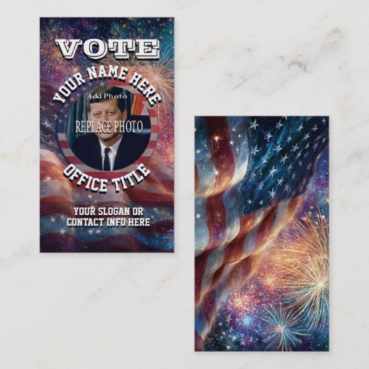 Custom Political Campaign Template Visitekaartje (Voorkant / Achterkant)