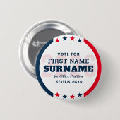 Custom Political Election Campaign Candidate Name Ronde Button 5,7 Cm (Voorkant /achterkant)