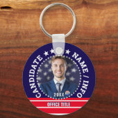 Custom Political Election Campaign Candidate Name Sleutelhanger (Voorkant)
