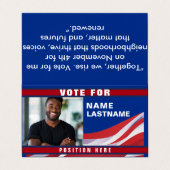 Custom Politics Campaign Template Visitekaartje (Buitenkant ongevouwen)