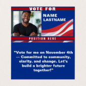 Custom Politics Campaign Template Visitekaartje (Binnenkant ongevouwen)