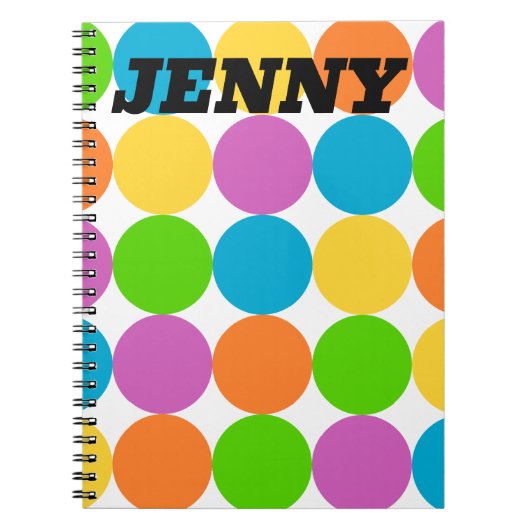 CUSTOM Polka Dots Mod 1960's Groovy Notitieboek (Voorkant)