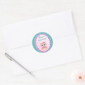 Custom Polkadot Uil Baby shower Favor Sticker Labe (Envelop)