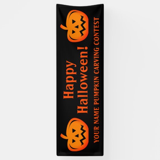Custom pompoen carving wedstrijd Halloween banner (Verticaal)