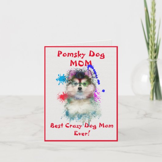Custom Pomsky Moeder Hond Beste Gek Hond Lady Digi Kaart (Voorkant)