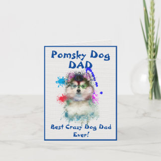 Custom Pomsky Pap Dog Beste Gek Hond Papa Digitaal Kaart