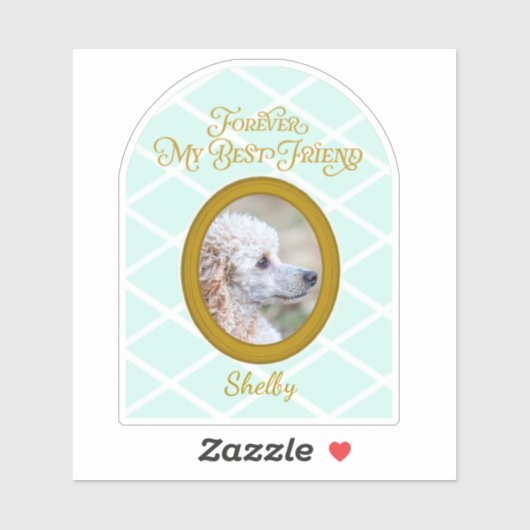 Custom Poodle Photo & Name Sticker  Forever Friend (Vel)