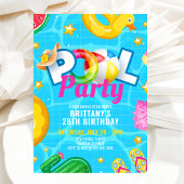 Custom Pool Party Birthday Summer Birthday Party Kaart