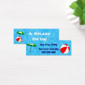Custom Pool Party Event Drink Ticket Mini Visitekaartjes (Bureau)