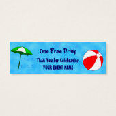 Custom Pool Party Event Drink Ticket Mini Visitekaartjes (Achterkant)