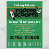 CUSTOM Pooper Scooper bedrijfsscheurblad flyer (Voorkant)