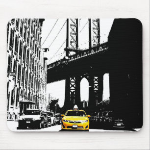 Custom Pop Art Nyc New York City Yellow Taxi Muismat