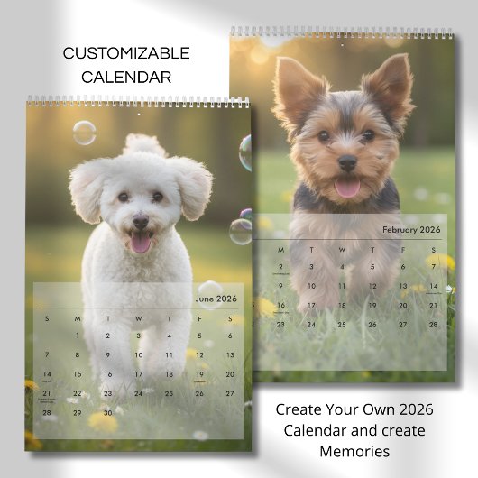 Custom Poppy Dog 2026 Calendar Kalender
