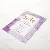 CUSTOM - Porter Lavendel & Gouden Folie Verjaardag Folie Uitnodiging (Gedraaid)