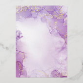 CUSTOM - Porter Lavendel & Gouden Folie Verjaardag Folie Uitnodiging (Achterkant)