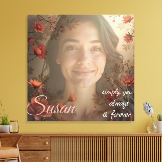 Custom Portrait for Her – Personalized Photo Gift Canvas Afdruk (Insitu (Woonkamer))