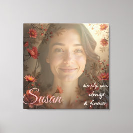 Custom Portrait for Her – Personalized Photo Gift Canvas Afdruk