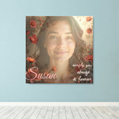 Custom Portrait for Her – Personalized Photo Gift Canvas Afdruk (Insitu (Houten vloer))