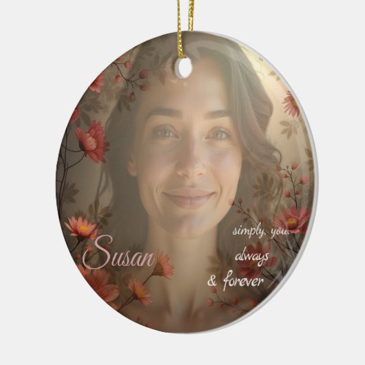 Custom Portrait for Her – Personalized Photo Gift Keramisch Ornament (Links)
