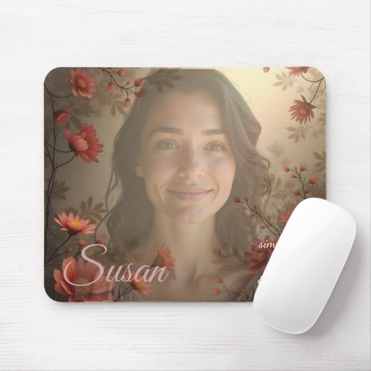 Custom Portrait for Her – Personalized Photo Gift Muismat (Met muis)