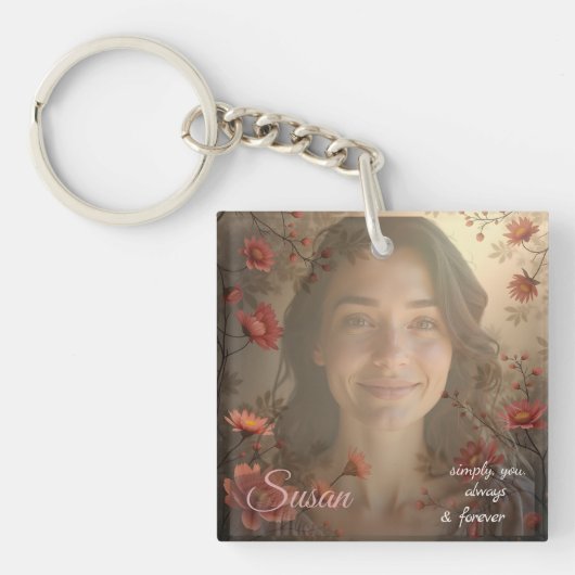 Custom Portrait for Her – Personalized Photo Gift Sleutelhanger (voorkant)