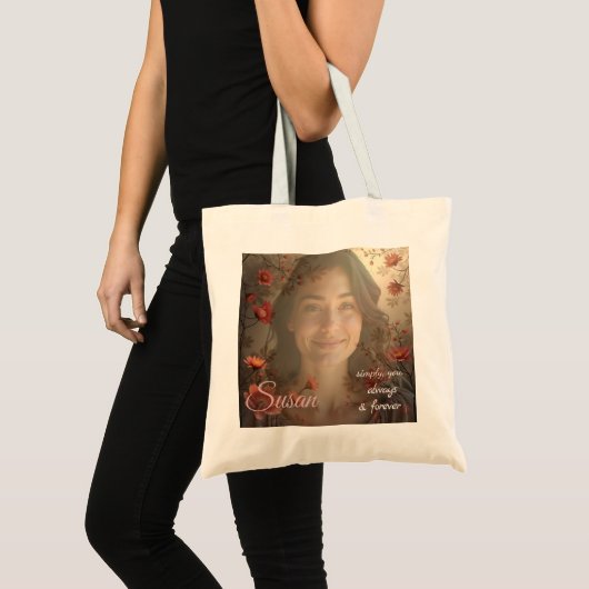 Custom Portrait for Her – Personalized Photo Gift Tote Bag (Voorkant (product))