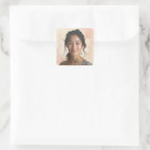 Custom Portrait for Her – Personalized Photo Gift Vierkante Sticker (Tas)