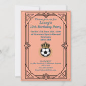 Custom Portrait Photo Soccer Birthday v2 Invite Feestdagenkaart (Achterkant)