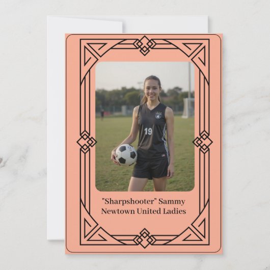 Custom Portrait Photo Soccer Testimonial Invite Feestdagenkaart (Voorkant)