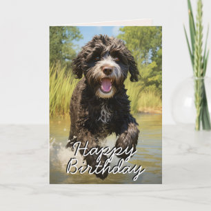 Custom Portugees Water Dog Happy Birthday Kaart