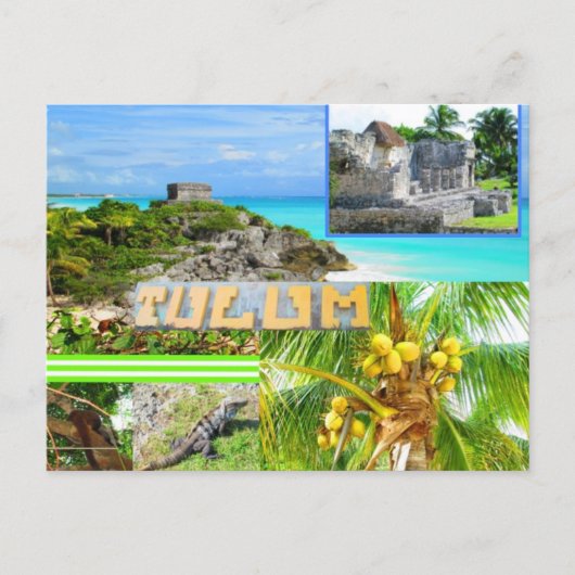 CUSTOM POSTCARDS- CANCUN COLLAGE 4 BRIEFKAART (Voorkant)