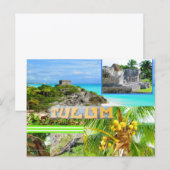 CUSTOM POSTCARDS- CANCUN COLLAGE 4 BRIEFKAART (Voorkant / Achterkant)