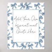 Custom Poster with Pretty Blue Bows Design (Voorkant)