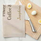 Custom Powered By Coffee Chaos Cup Elegant Trendy Theedoek (Quarter Fold)